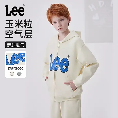 Lee儿童卫衣连帽开衫2025春季新款男童女童纯棉拉链上衣中大童图片