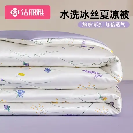洁丽雅冰丝空调被夏凉被可机洗水洗夏季单双人夏被四件套2025新款商品大图
