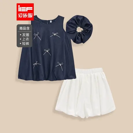 MINIIEF【爱依服童装】2025夏季新款法式洋气甜美女童上下套裙商品大图