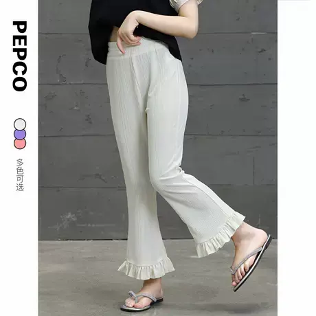 小猪班纳夏装儿童九分裤中大童女童裤子女孩喇叭裤潮2025年图片