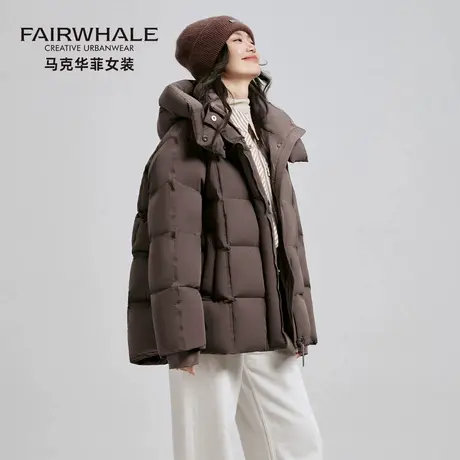 马克华菲2025冬季新款加厚羽绒服女短款时尚连帽小个子面包服外套商品大图