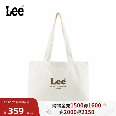 Lee韩国设计25秋冬新品灯芯绒Logo印花设计男女同款单肩包休闲潮图片