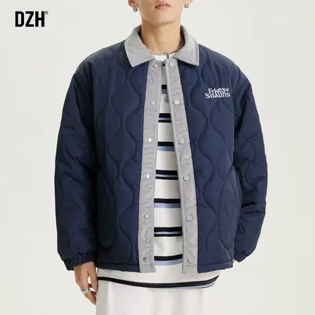 男士藏青色夹克棉服潮牌美式棉衣男冬季加厚情侣冬装男装袄子棉袄商品大图