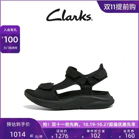 Clarks其乐女士夏季纯色厚底时尚魔术贴沙滩鞋简洁设计女凉鞋图片