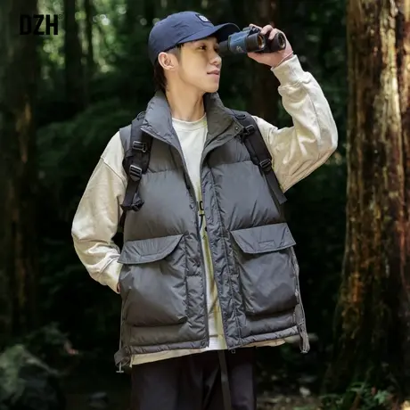 青少年美式户外工装棉马甲男冬季外穿保暖马夹男式新款棉背心坎肩商品大图