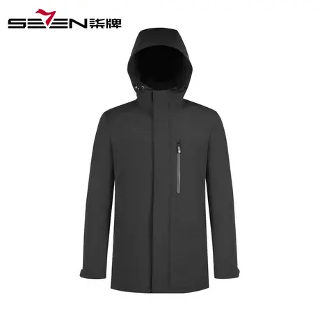 柒牌男装清仓秋冬男士保暖防风连帽羽绒服时尚纯色加厚羽绒外套商品大图