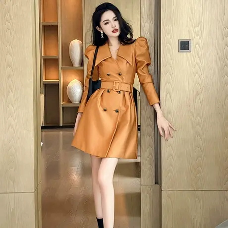 系带双排扣ol通勤职业西装连衣裙时尚气质高级感小个子西服外套女图片