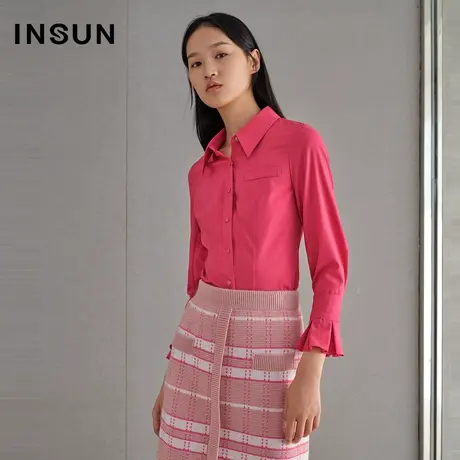 恩裳春季修身长袖上衣衬衫感图片