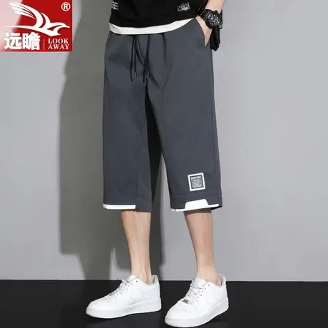 冰丝七分短裤男士夏季潮牌宽松直筒运动中裤外穿薄款休闲裤子男款商品大图