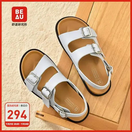 【章若楠同款】BEAU勃肯凉鞋夏季百搭不累脚凉鞋女外穿罗马凉鞋商品大图