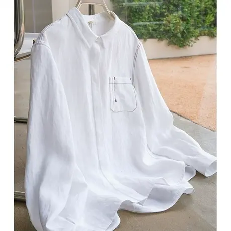 享永子【待春风吹】水果酵素洗100%盐缩砂洗汉麻长袖衬衫女装衬衣图片