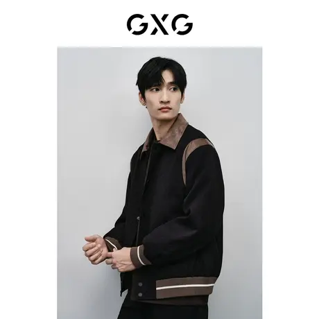 GXG男装 商场同款撞色时尚翻领夹克 2024年春季新品GFX12101621图片