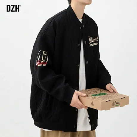 男生黑色棒球服外套男春秋款美式复古飞行夹克男士休闲上衣2024年商品大图