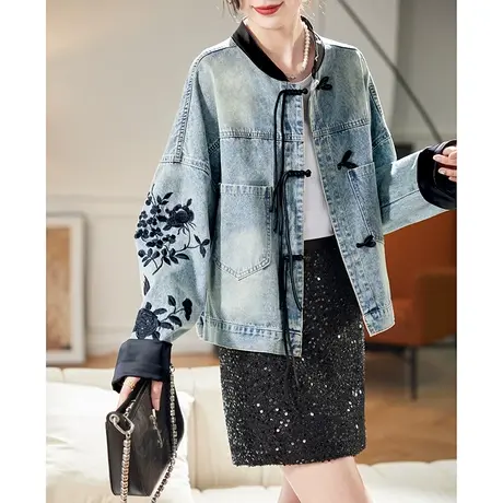 宝诗黎【新品价268元】新中式刺绣牛仔外套ACU1077图片
