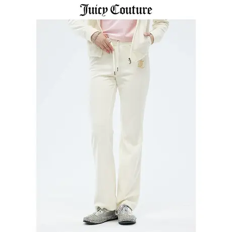 Juicy Couture橘滋休闲裤女春季新款美式运动高腰直筒天鹅绒长裤图片