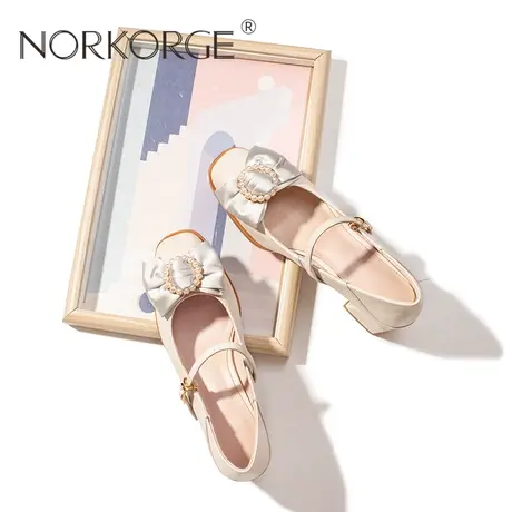 2024原创手工新款复古文艺蝴蝶结高跟玛丽珍Lolita仙女风单鞋女鞋图片