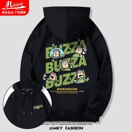 巴斯光年美式潮流复古连帽卫衣男设计感小众宽松大码休闲百搭上衣商品大图