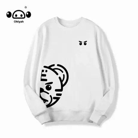Ohlyah潮牌小老虎年情侣无帽卫衣女薄款纯棉圆领闺蜜ins班服定制商品大图