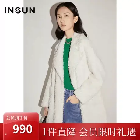 恩裳COVER冬季2022保暖颗粒羊毛外套落肩自然慵懒毛呢外套女图片