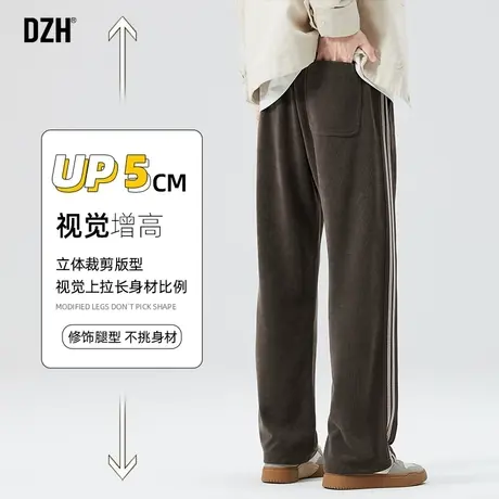 男士咖啡色运动裤男秋季直筒裤2024新款阔腿垂感裤子男款休闲长裤商品大图