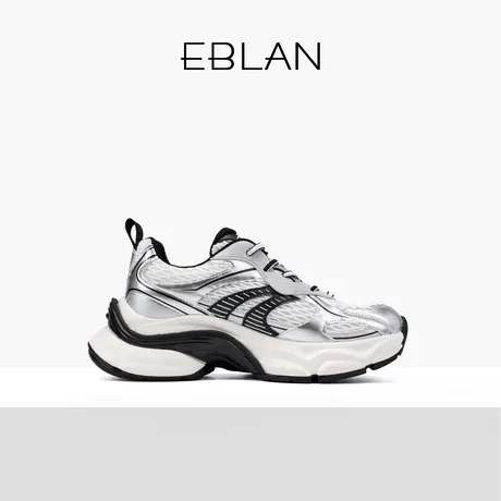 EBLAN/伊伴休闲百搭女鞋厚底老爹鞋增高2024春季新款舒适跑步鞋女图片