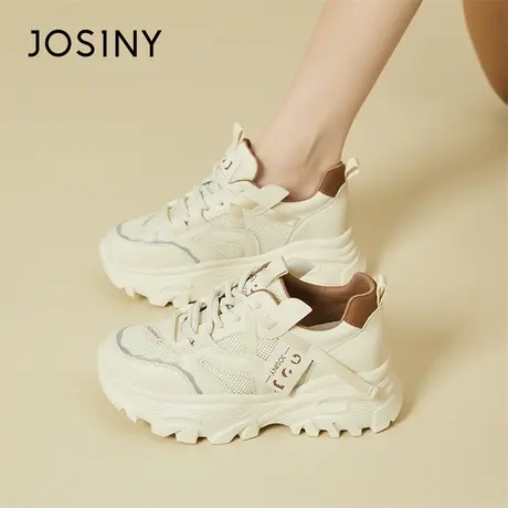 Josiny/卓诗尼老爹鞋女款2024新款春季透气软底舒适网面运动鞋商品大图