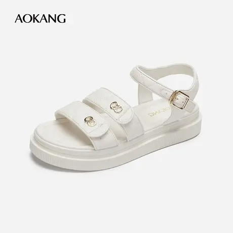 【门店发货】奥康女鞋 夏季新款女士时装凉鞋厚底舒适黑色潮图片