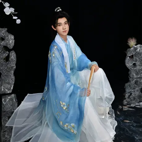 【如梦霓裳丨松凌】明制汉服男装道袍古风刺绣夏季【2024店庆款】图片