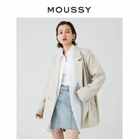 MOUSSY 2024新品松弛感通勤风两粒扣宽松西装外套女028HS930-0030图片