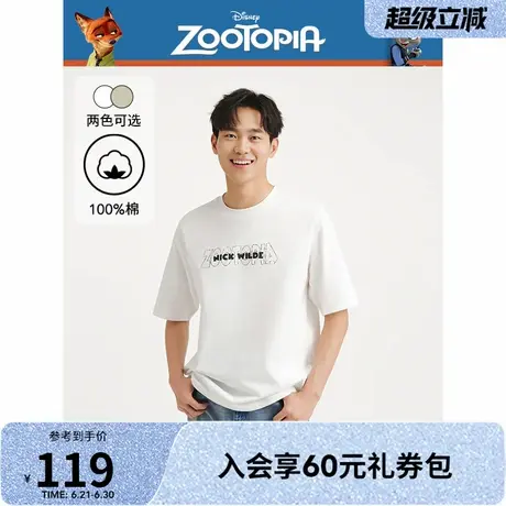 【迪士尼系列】热风2025年夏季男士疯狂动物城系列印花短T-DSN商品大图