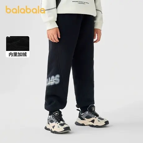 巴拉巴拉童装儿童裤子男童长裤秋冬装2025卫裤加绒潮商品大图