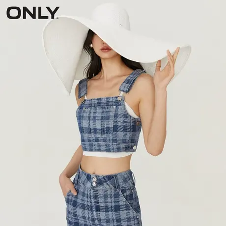 ONLY2023春夏新款辣妹可调节肩带牛仔背心短款T恤女|12328I001商品大图
