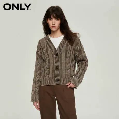 【ONLY奥莱】夏季潮酷条纹宽松做旧开衫毛衣针织衫女商品大图