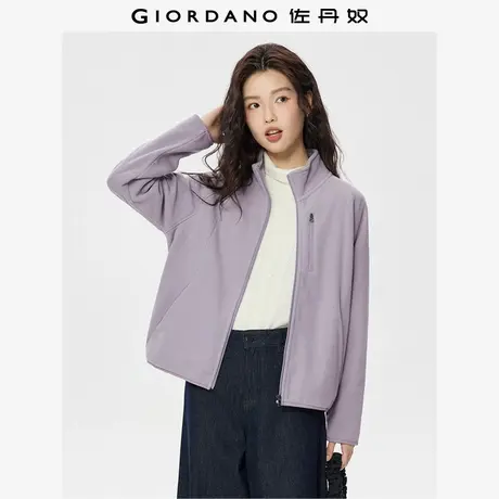 佐丹奴摇粒绒外套女秋冬新款抓绒内胆多口袋宽松立领夹克05375866商品大图