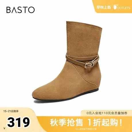 百思图2025冬季新款休闲靴时尚简约户外通勤女短靴F2102DZ5商品大图