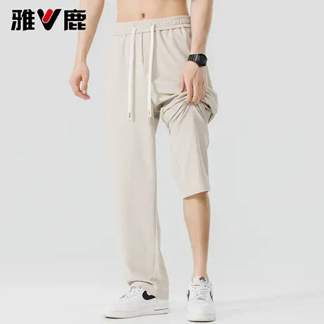 雅鹿2026春秋新款宽松垂感柔顺休闲裤男青年显高显瘦丝滑直筒长裤图片