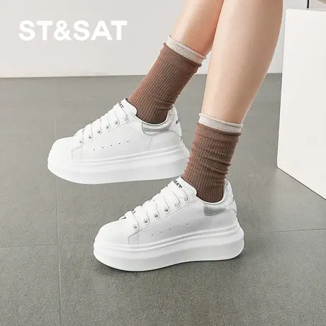 星期六2025春季新款时尚舒适休闲运动厚底小白鞋SSD1112479商品大图