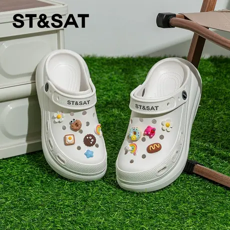 星期六凉鞋女士外穿泡芙洞洞鞋厚底增高沙滩鞋休闲女鞋女款凉拖鞋商品大图