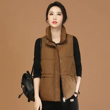 新品8.5折】立领轻便休闲棉马甲外套女宽松加厚坎肩马夹图片