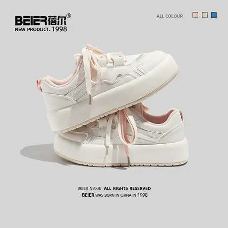 超火小白鞋女夏季薄款透气ins潮百搭小众学生休闲厚底运动板鞋子商品大图