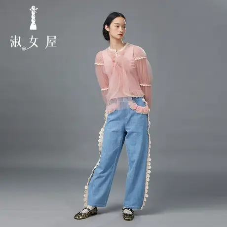 淑女屋官方旗舰店白雪公主波西米亚阔腿裤设计感小众宽松拖地裤子商品大图