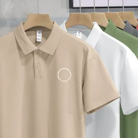 翻领t恤男士短袖polo衫夏季冰丝凉感保罗半袖潮流宽松有领上衣服商品大图