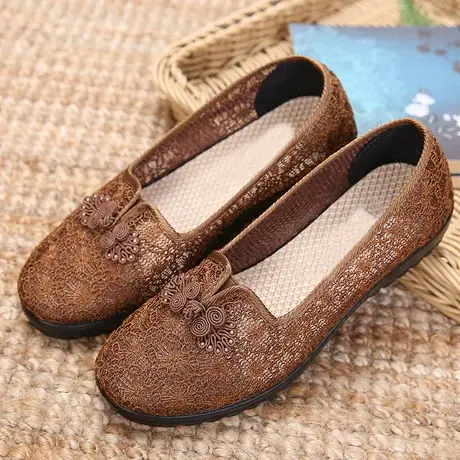 步锦轩官方旗舰店正品女鞋老北京布鞋女奶奶单鞋软底妈妈款老人鞋商品大图