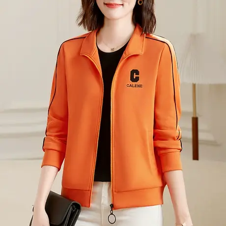 立领卫衣外套女春秋2024年新款时尚休闲运动服上衣薄款拉链开衫潮商品大图