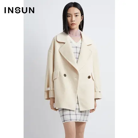 INSUN恩裳冬季韩版毛呢大衣外套图片