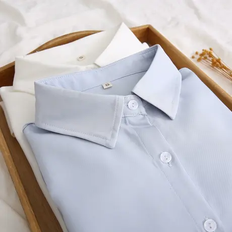 2019新款雪纺白色衬衫女长袖宽松百搭职业衬衣气质初秋上衣工作服商品大图