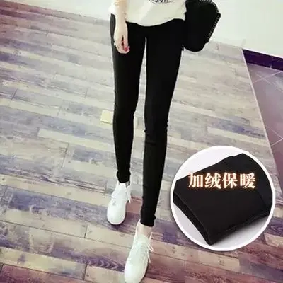 打底裤秋季2024新款潮韩版显瘦百搭黑色小脚紧身女裤学生薄款外穿商品大图