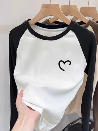 早春秋装仿棉长袖t恤女2023新款冬季内搭打底衫今年流行的上衣服商品大图