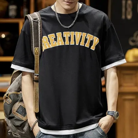 Modi Nick/摩帝尼克夏季t恤短袖宽松半袖纯棉潮牌男款潮流夏季男T商品大图