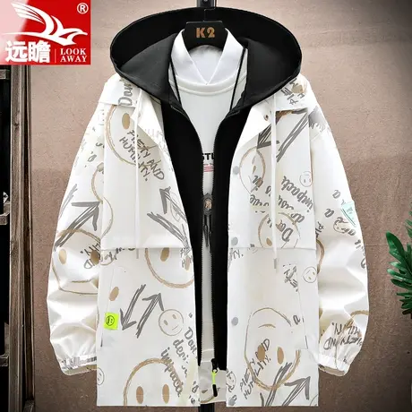 外套男春秋款2023新款潮牌宽松休闲上衣连帽夹克男士秋季衣服男款商品大图